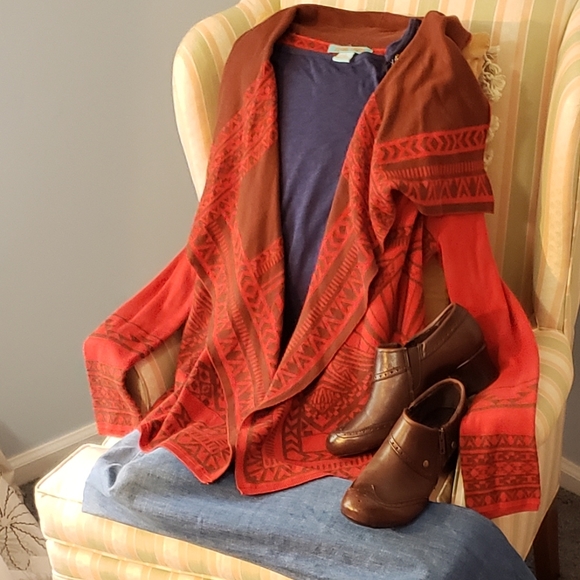 Flying Tomato Knit Boho Cardigan Cabincore Southwestern Aztec size small - Picture 7 of 10